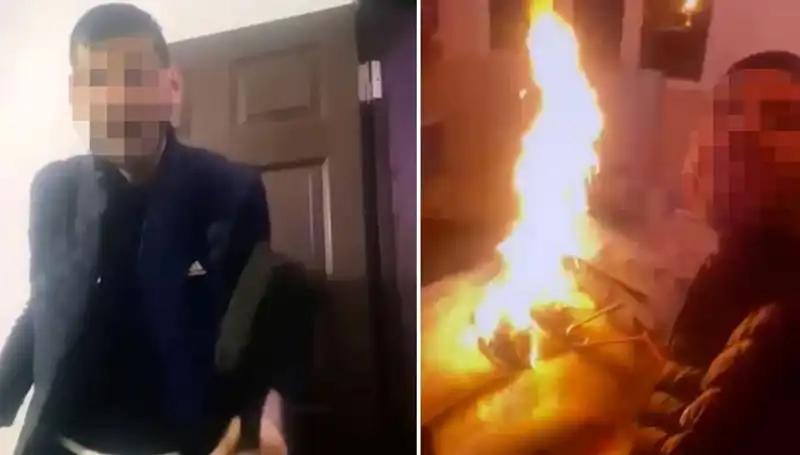 Annesi ile Evini Ateşe Veren Genç, Sosyal Medyadan Canlı Yayın Yaptı