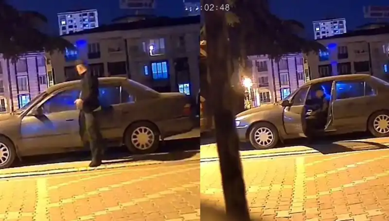Park Halindeki Otomobili Saniyeler İçinde Çalan Hırsız Kameraya Yansıdı
