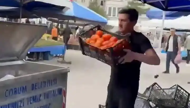 Domatesleri Çöpe Dökünce Pazarcıya Şok Cezalar Kesildi